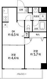 T'sgarden西八王子WEST 2DKの間取図画像