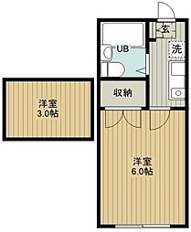 レオパレス砂川七番 1Kの間取図画像