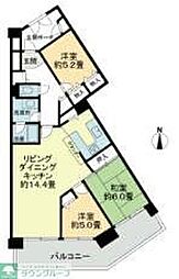 府中ビレジ2 3LDKの間取図画像