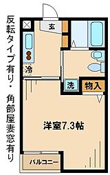 フェリーチェ聖蹟 1Kの間取図画像