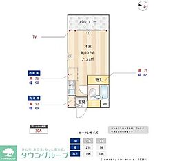 ドム・アコード協栄 ワンルームの間取図画像