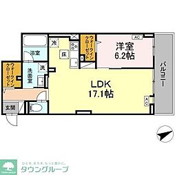 D-residence稲城 1LDKの間取図画像