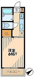 エクセレント・フィール 1Kの間取図画像