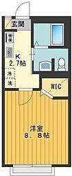 ラ・シエスト 1Kの間取図画像