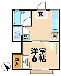 シティハイムナカダ 1Kの間取図画像