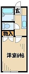グリーンハイツ2 1Kの間取図画像