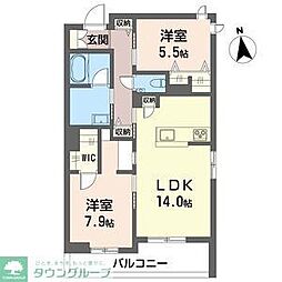 プルミエ グロリエ 2LDKの間取図画像