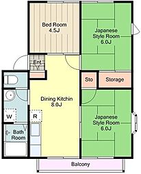 ハイコーポA 3DKの間取図画像