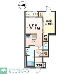 八王子市大谷町アパート新築工事 1LDKの間取図画像