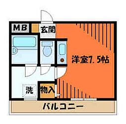 リヴェージュ百草園 ワンルームの間取図画像