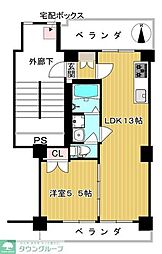 サンステージ府中 1LDKの間取図画像