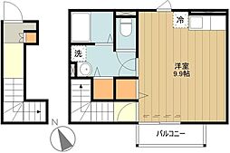 グリーンヒル北八 ワンルームの間取図画像