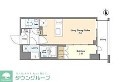 府中市宮西町1丁目マンション 1LDKの間取図画像