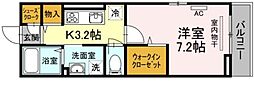 フィールドライズ町田 1Kの間取図画像