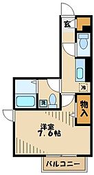 豊ヶ丘バーゼル館 1Kの間取図画像