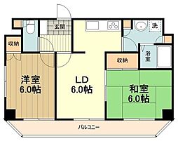 シャトー・ド・ピエール第一石川ビル 2LDKの間取図画像