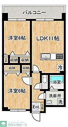 K.S若葉台 2LDKの間取図画像