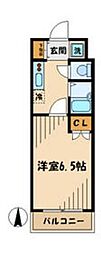 UTA聖蹟桜ケ丘 1Kの間取図画像