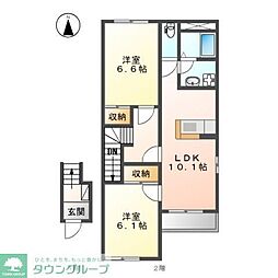 エルノヴァ 2LDKの間取図画像