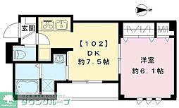 inizio 1DKの間取図画像