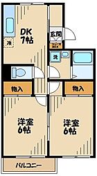 メゾンエクレール 1階2DKの間取り