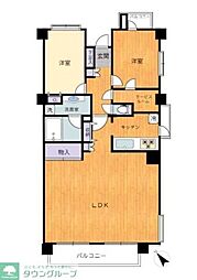 モリスガーデン栗平 2LDKの間取図画像