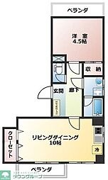 グリーンコープ 1LDKの間取図画像