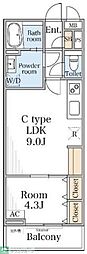 リブリ・淵野辺III 1LDKの間取図画像