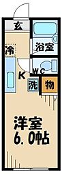 サンフラッツ 1Kの間取図画像