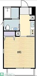 アゼリア百合ヶ丘 1Kの間取図画像