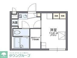 レオパレスアミティエ 1Kの間取図画像