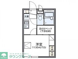 レオパレスLawnGarden 1Kの間取図画像