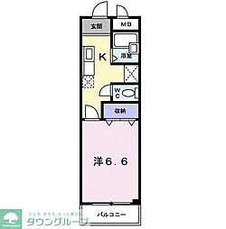 フルリール 1Kの間取図画像