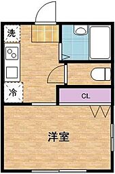 ラ・カーサ・フェリーチェ 1Kの間取図画像