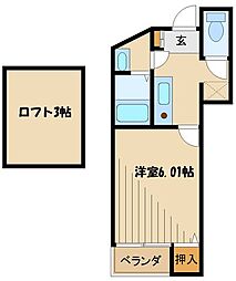 アーブルヴェール 1Kの間取図画像