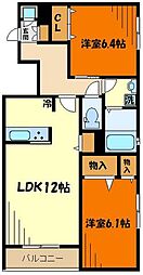 8番館 2LDKの間取図画像