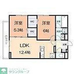 ルオント 2LDKの間取図画像