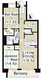 ファインクレスト若葉台 2LDKの間取図画像