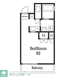 アンリシェール橋本A ワンルームの間取図画像