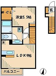 サニーフラット 1LDKの間取図画像