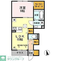 ルリアン 1LDKの間取図画像