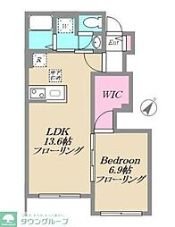 リバーサイドヴィレッジ3 1LDKの間取図画像