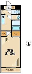 メゾン・リベルテ 1Kの間取図画像