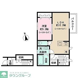 相模原市南区上鶴間本町2丁目アパート 1LDKの間取図画像