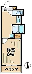 グレースマンション2 1Kの間取図画像