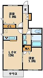 エクセレントステージ 2LDKの間取図画像