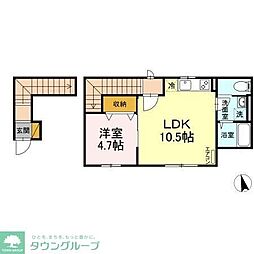 リーセントメゾンエス 1LDKの間取図画像