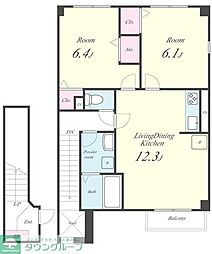ベルフレーズ 2LDKの間取図画像