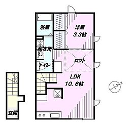 AROUNDYOU行徳 1LDKの間取図画像