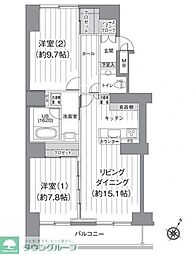T'sgarden北柏2 2LDKの間取図画像